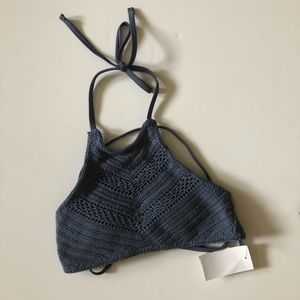 NWT xhilaration crochet strappy halter swim top size extra small XS